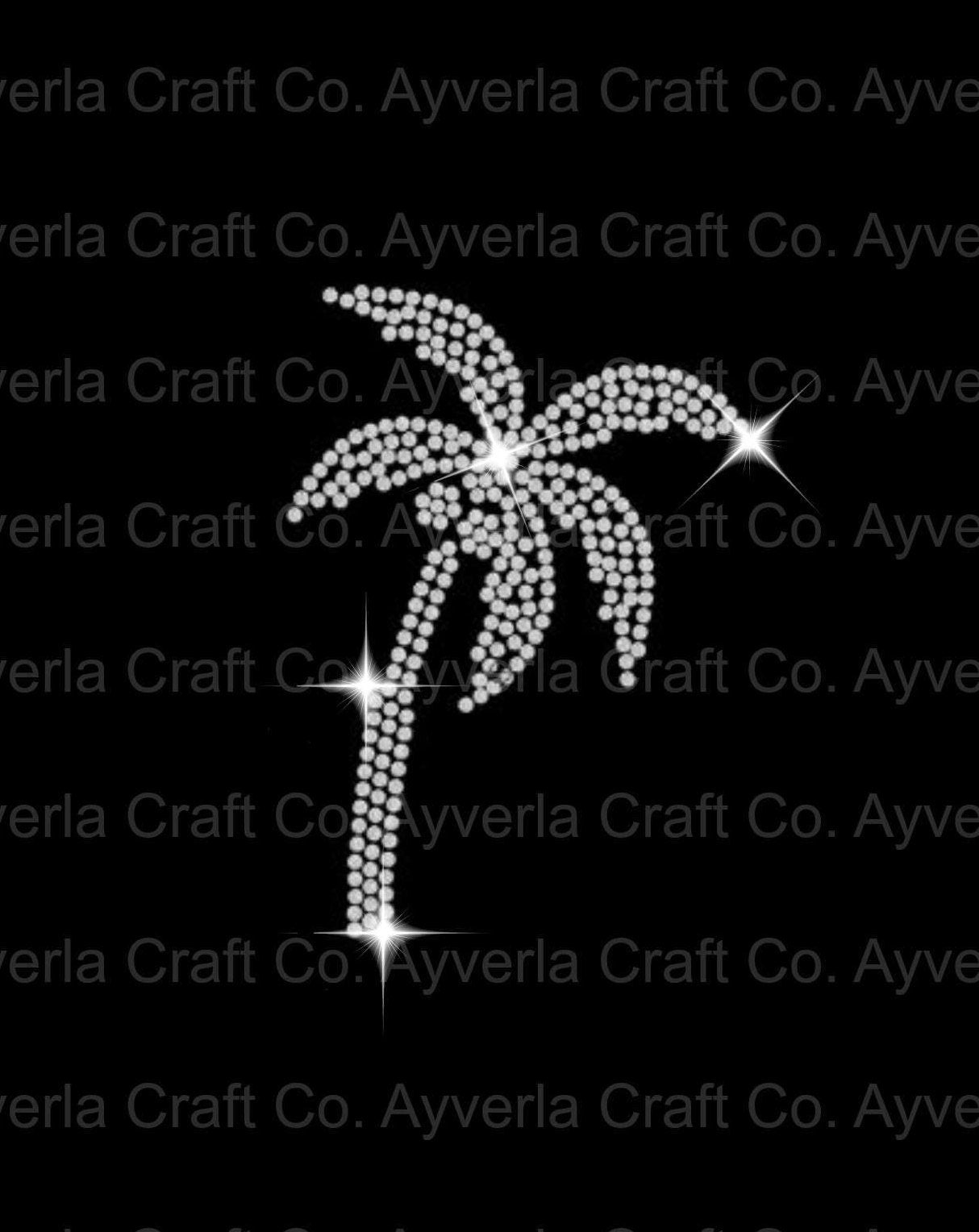 Palm Tree Rhinestone Transfer, Iron On Bling