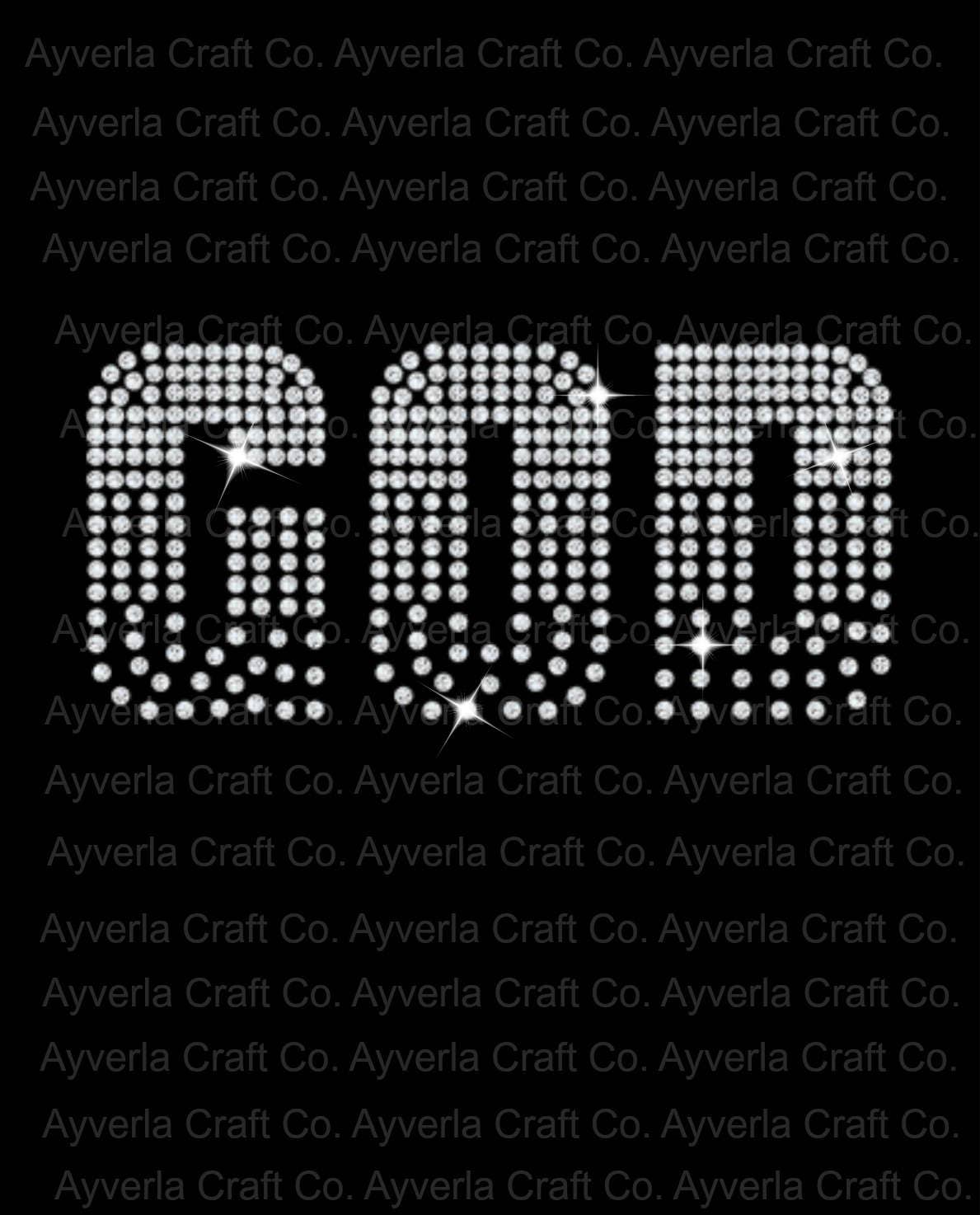 God Christian Rhinestone Transfer Bling