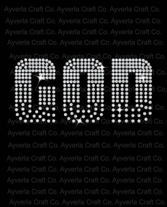God Christian Rhinestone Transfer Bling