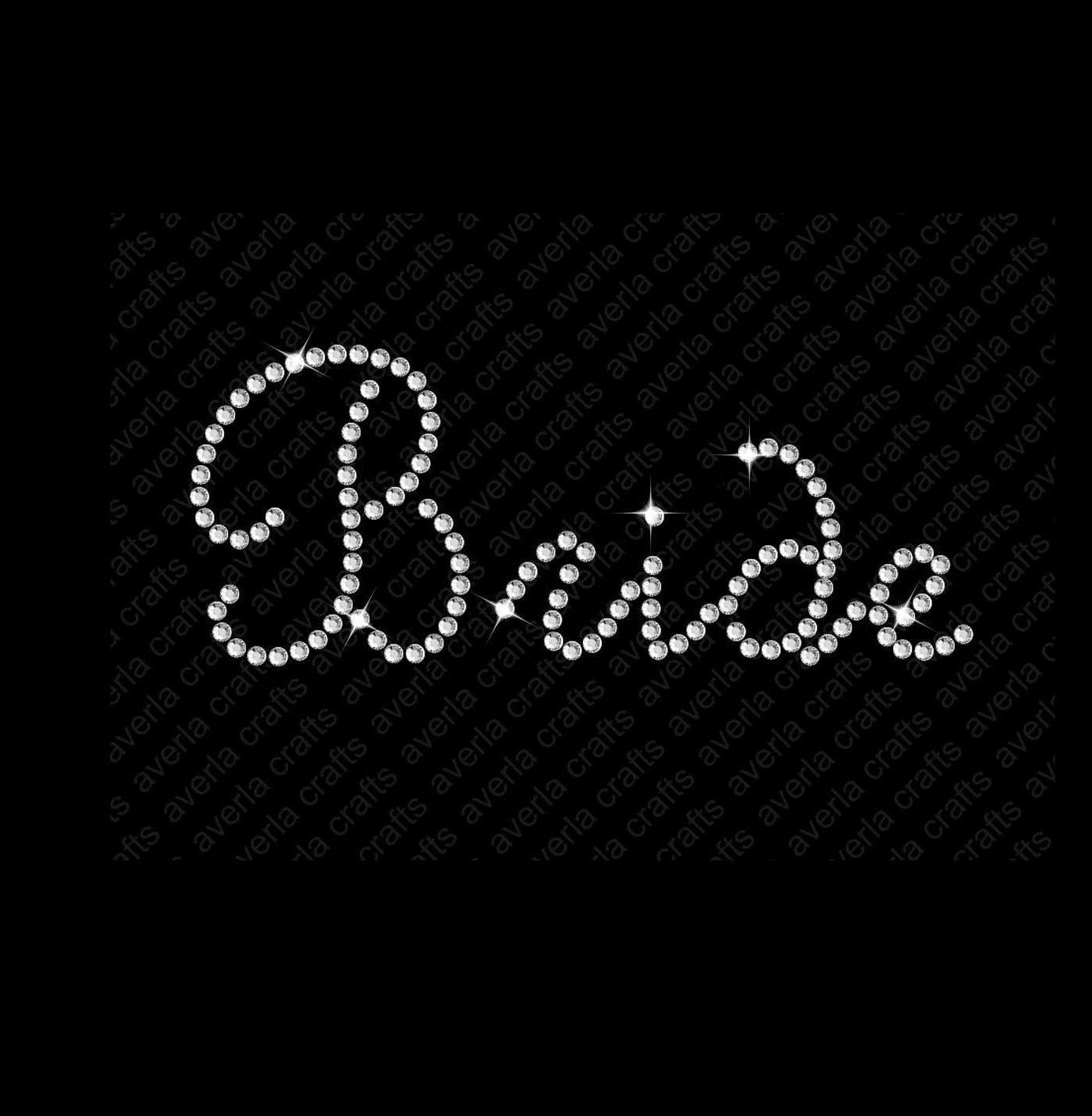 DIY Bride Wedding Rhinestone Transfer, Hotfix Decal, Script Font Bling Phrase, Iron On, Create Your Own Rhinestone Apparel T-Shirts