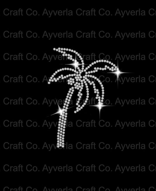 Palm Tree Rhinestone Transfer, Iron On Bling