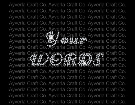 DIY Personalized Custom Hotfix Rhinestone Transfer Decal, Script Font Bling Phrase Your Words Iron On, Create Your Own Rhinestone Apparel