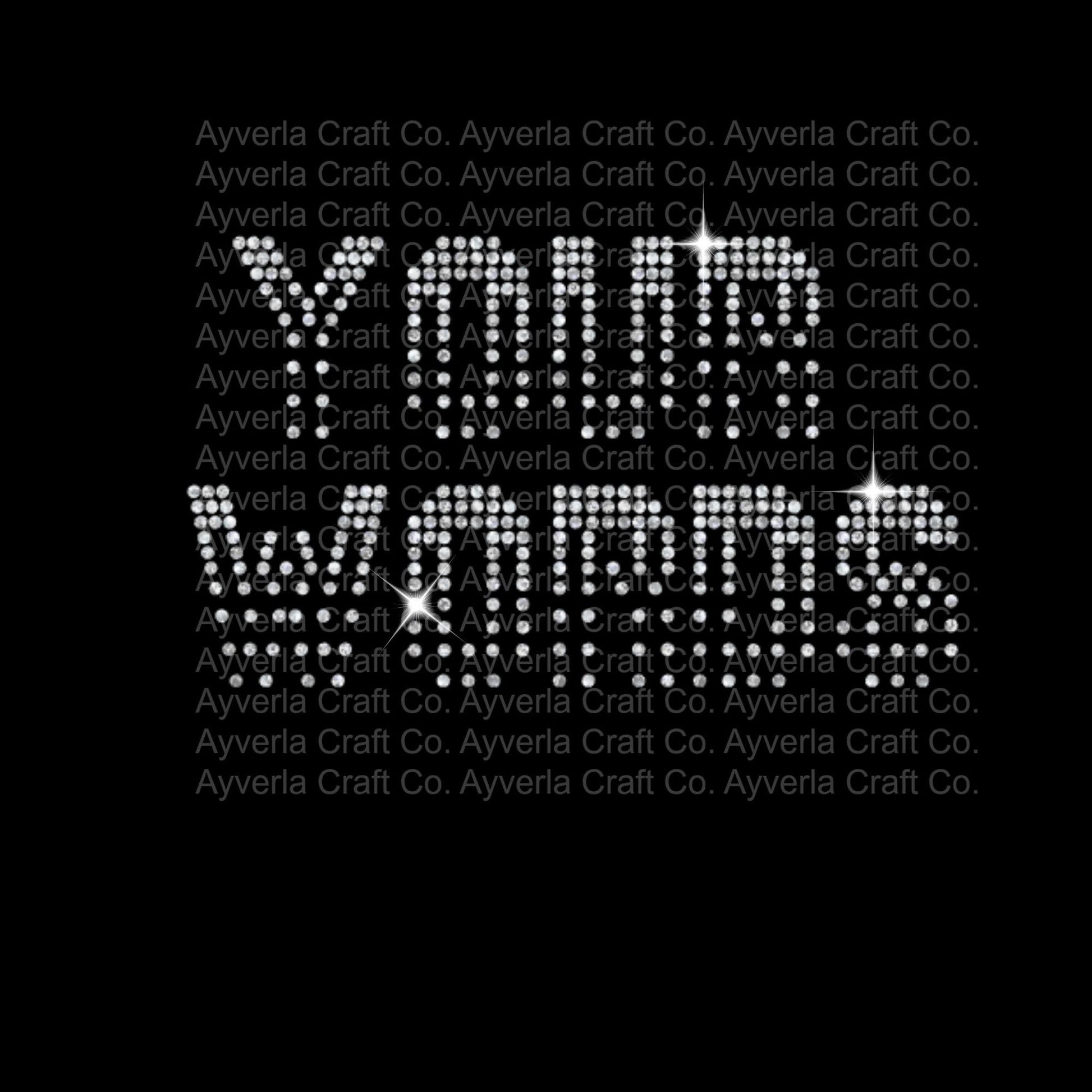 DIY Personalized Custom Hotfix Rhinestone Transfer Decal, Block Font Bling Phrase Your Words Iron On, Create Your Own Rhinestone Apparel