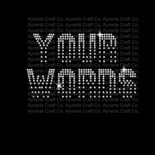 DIY Personalized Custom Hotfix Rhinestone Transfer Decal, Block Font Bling Phrase Your Words Iron On, Create Your Own Rhinestone Apparel