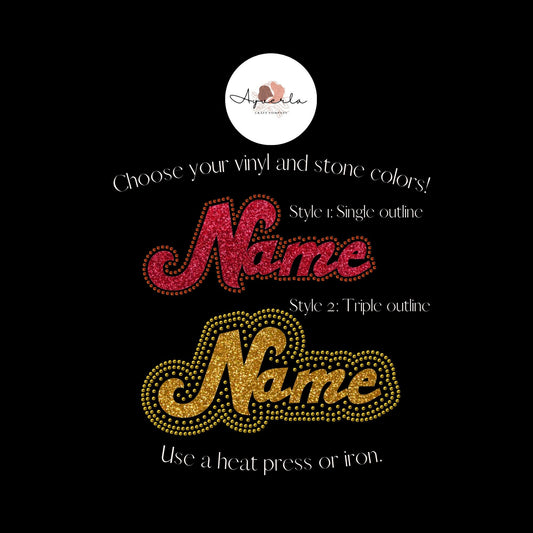 DIY Personalized Vinyl and Hotfix Rhinestone Transfer Decal, Bling Phrase, Your Words, Name Iron On, Create Your Own Rhinestone Apparel