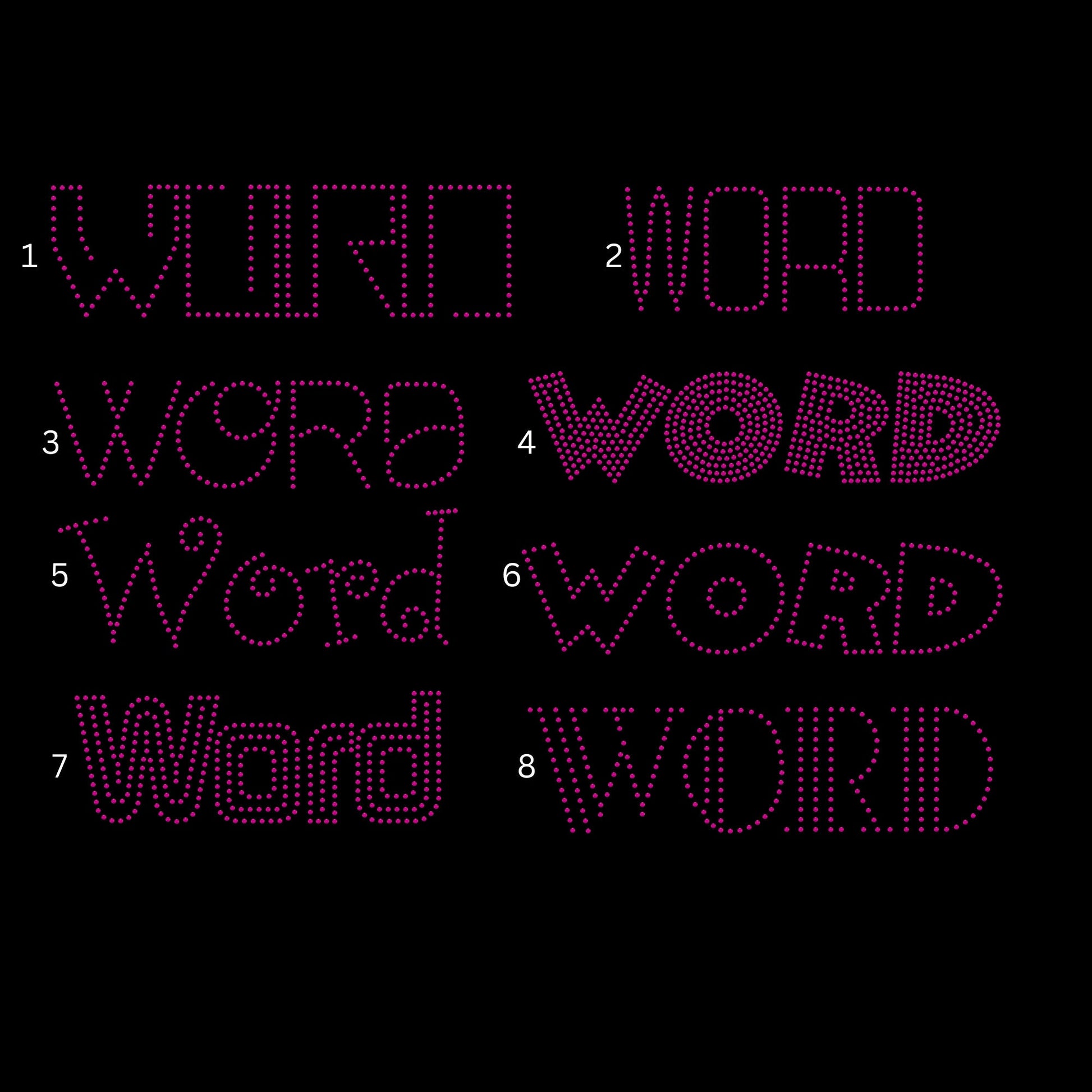 DIY Personalized Custom Hotfix Bling Transfer Decal, Fonts for Bling Phrase, Your Words Iron On, Create Your Own Bling Apparel