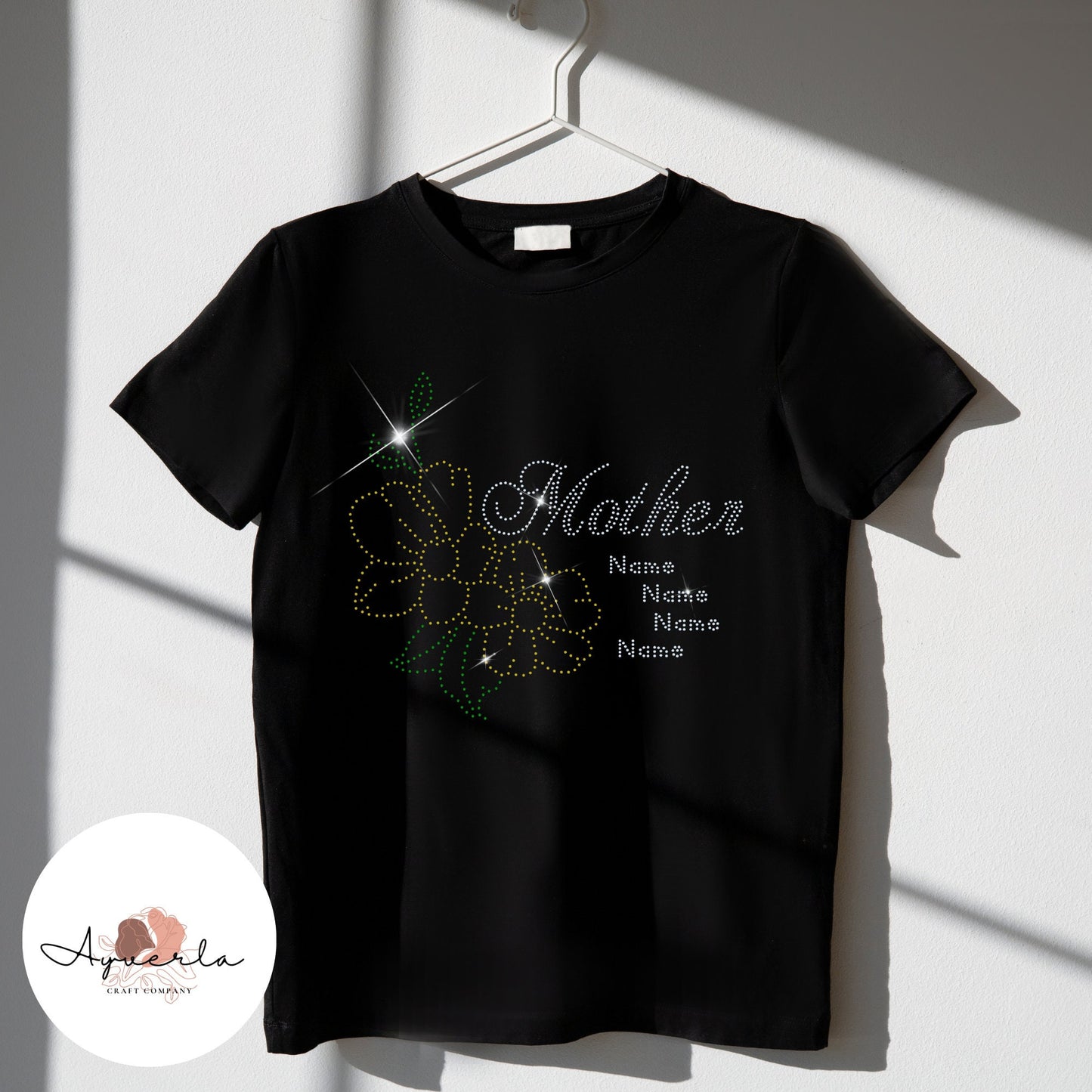 Customized Mother Mom T-Shirt, Mother's Day Gift, Bling Shirt, Gift, T-Shirt, Mom Gift, Mother Name Shirt