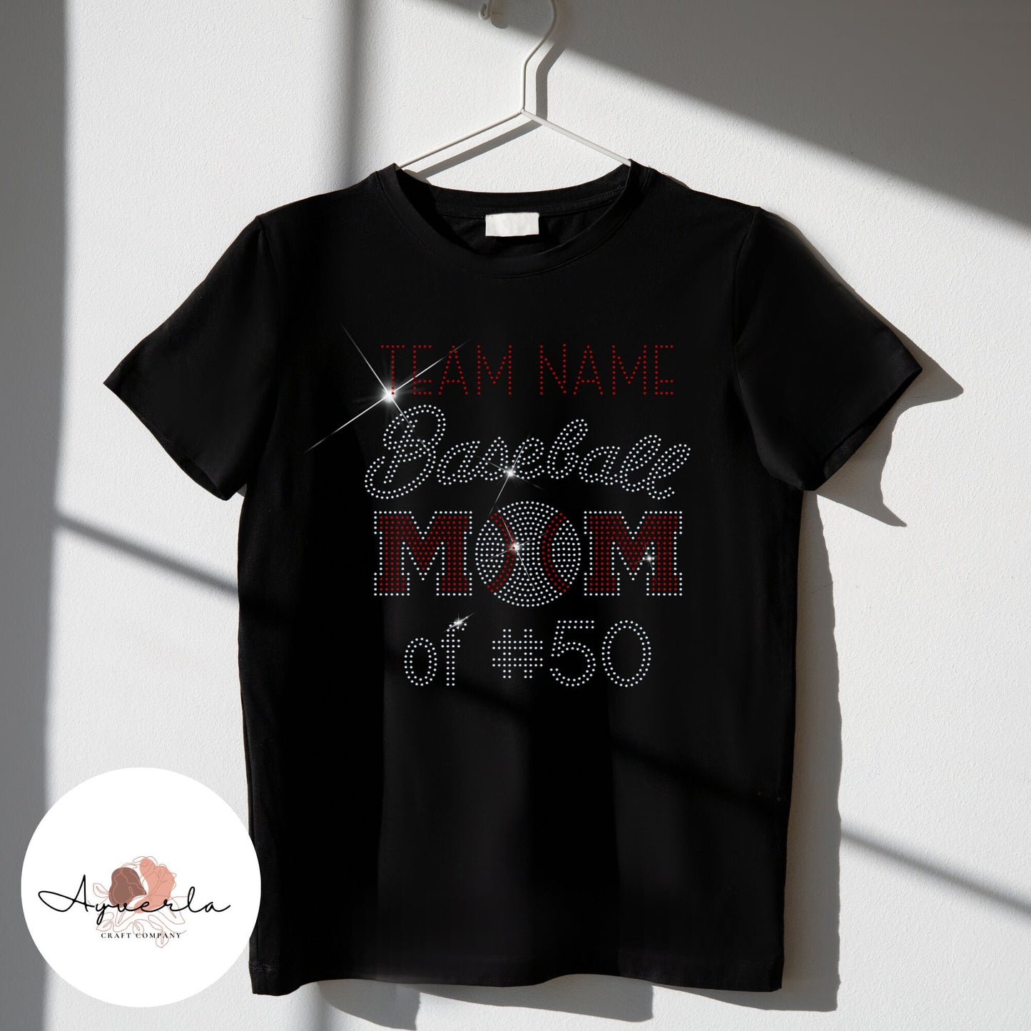 Baseball Mom T-Shirt, Baseball Team Mom, Mother Baseball Gift, Bling Shirt, Gift, T-Shirt, Mom Gift