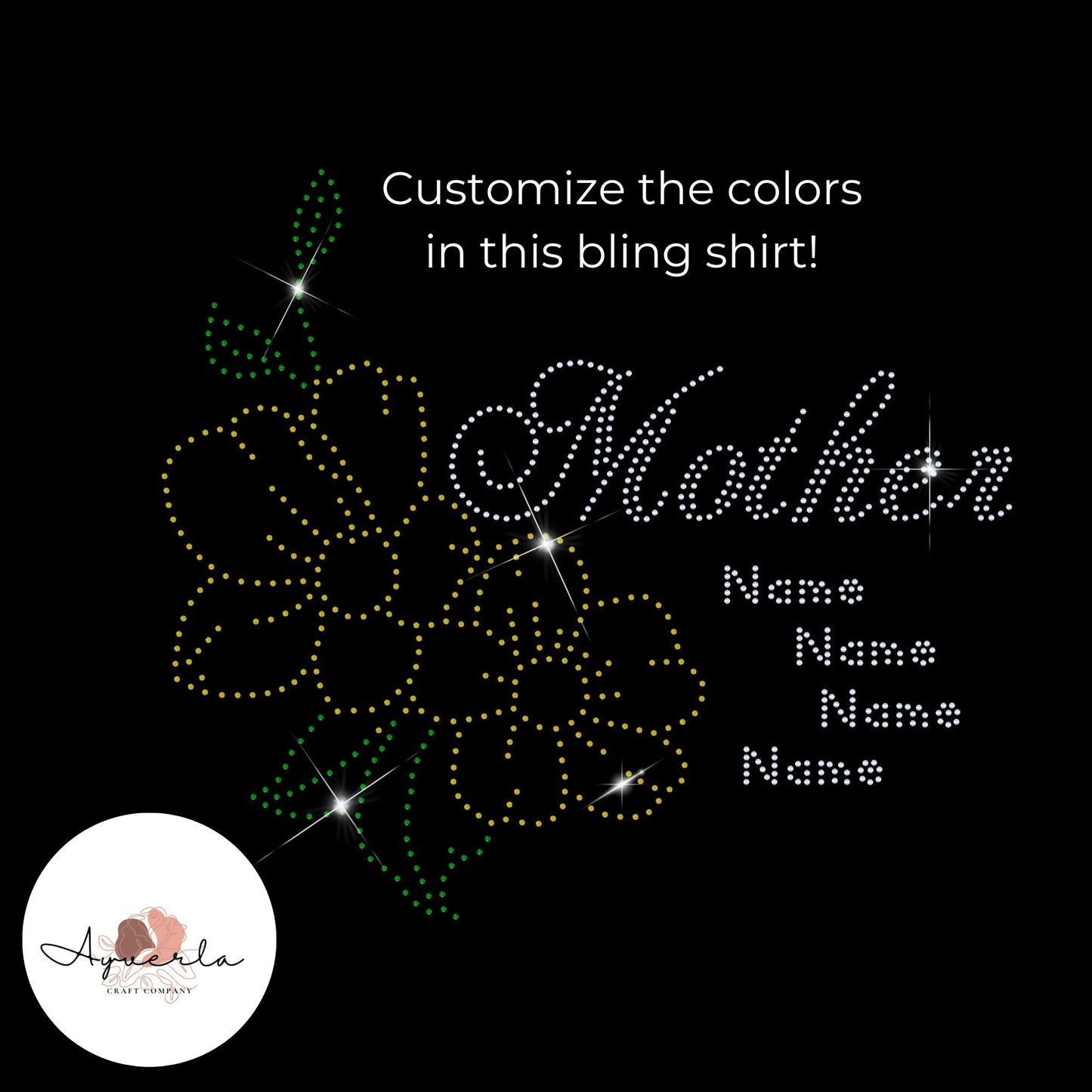 Customized Mother Mom T-Shirt, Mother's Day Gift, Bling Shirt, Gift, T-Shirt, Mom Gift, Mother Name Shirt