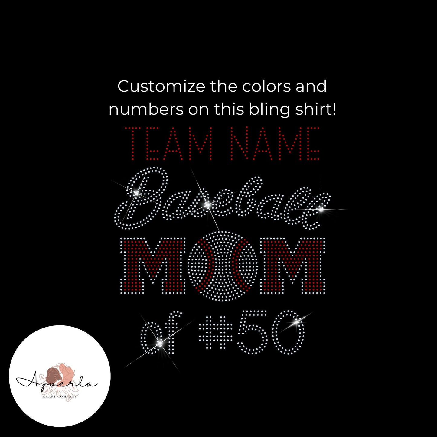 Baseball Mom T-Shirt, Baseball Team Mom, Mother Baseball Gift, Bling Shirt, Gift, T-Shirt, Mom Gift